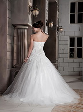 Fashionable Strapless Puffy Skirt Ivory Wedding Ball Gown Romantic Low Price