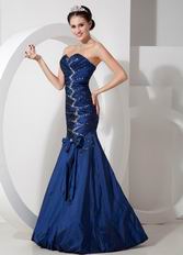 Navy Blue Mermaid Evening Dress For 2014 Prom Wear