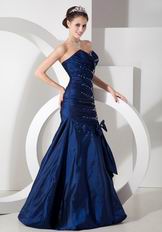 Navy Blue Mermaid Evening Dress For 2014 Prom Wear