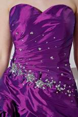 Best Seller Beaded Asymmetrical Purple Evening Gown Dress