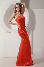 Cheap Mermaid Orange Red Prom Evening Dress Petite