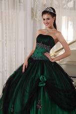 Puffy Floor-length Dark Green Quinceanera Dress 2014