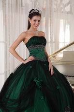 Puffy Floor-length Dark Green Quinceanera Dress 2014