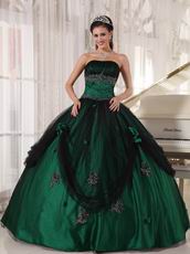 Puffy Floor-length Dark Green Quinceanera Dress 2014