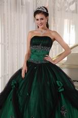 Puffy Floor-length Dark Green Quinceanera Dress 2014