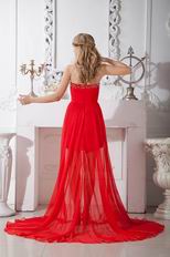 Wholesale Sweetheart Scarlet Prom Evening Dress High Low Skirt