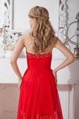 Wholesale Sweetheart Scarlet Prom Evening Dress High Low Skirt