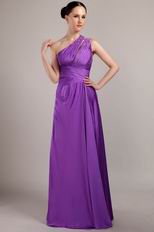 New Fashion One Shoulder Floor-length Purple Prom Dress Cheap