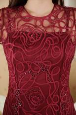 Featured 2014 Jewel Floor Length Skirt Burgundy Prom Dress New