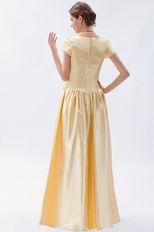 Short Sleeves Champagne Yellow Formal Celebrity Dress In Nevada