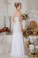 Hot Sell Sweetheart Crystal White Chiffon Women Dresses For Prom