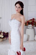 Custom Made White 3D Flowers Mermaid Prom Dress Good Shape Curve