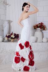 Custom Made White 3D Flowers Mermaid Prom Dress Good Shape Curve