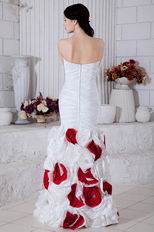 Custom Made White 3D Flowers Mermaid Prom Dress Good Shape Curve