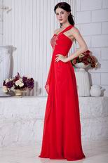 Dark Red Sweetheart One Shoulder A-line Silhouette Prom Dress