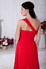 Dark Red Sweetheart One Shoulder A-line Silhouette Prom Dress