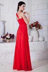 Dark Red Sweetheart One Shoulder A-line Silhouette Prom Dress