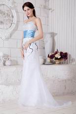 Sweetheart White Organza La Femme Prom Dress With Sequin