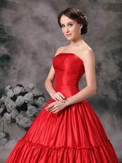 Strapless Wine Red Royal Household Dress Princess Wear