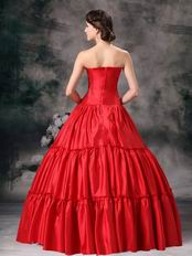 Strapless Wine Red Royal Household Dress Princess Wear