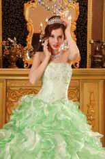 Discount Dama Quinceanera Dress With Ruffled Apple Green Skirt