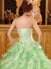 Discount Dama Quinceanera Dress With Ruffled Apple Green Skirt