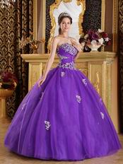 Appliqued Top Designer Floor Length Ball Dress To Quinceanera