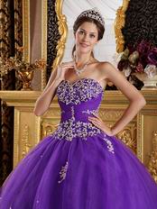 Appliqued Top Designer Floor Length Ball Dress To Quinceanera