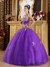 Appliqued Top Designer Floor Length Ball Dress To Quinceanera