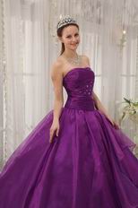 Purple Quinceanera Dress With Puffy Floor Length Skirt