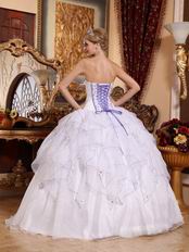 Lavender Details Ruffle Skirt Strapless 2014 Quinceanera Dress