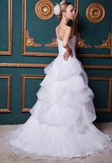 Exclusive One Shoulder Back Button Bridal Wedding Dress White