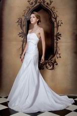 Spaghetti Straps Princess Ivoty Taffeta Custom Wedding Dress