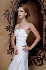 Spaghetti Straps Princess Ivoty Taffeta Custom Wedding Dress