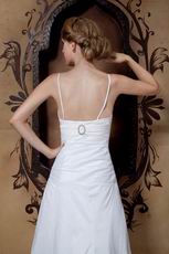 Spaghetti Straps Princess Ivoty Taffeta Custom Wedding Dress