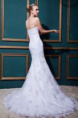 Discount Strapless Applique Dropped Mermaid Sweep Bridal Dress