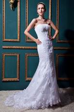 Discount Strapless Applique Dropped Mermaid Sweep Bridal Dress