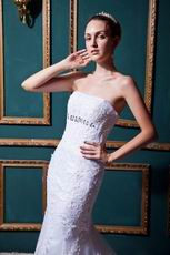 Discount Strapless Applique Dropped Mermaid Sweep Bridal Dress