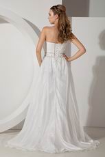 Casueal One Shoulder A-line Ivory Chiffon Bridal Dress Sample Sale