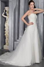 Sweetheart Empire Waist Tulle Appliques Romantic Bridal Dress