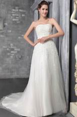 Sweetheart Empire Waist Tulle Appliques Romantic Bridal Dress