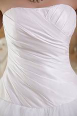 Simple White Princess Strapless Custom Make Wedding Dress