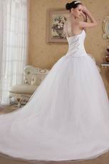 Simple White Princess Strapless Custom Make Wedding Dress