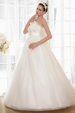 Noble Beaded Bodice With Appliques A-line Wedding Gown Cheap