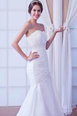 Elegant Sweetheart Neck White Taffeta Wedding Dress With Lace