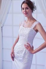 Straps Appliques Bodice Mermaid Skirt Bridal Gowns 2014