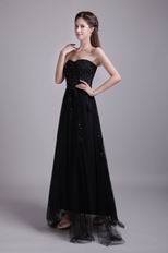 Zip Back Sweetheart Black Net Evening Dress For Cheap