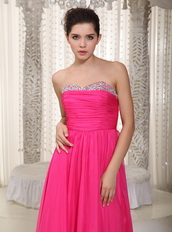 Hot Pink Designer One Shoulder Sexy Evening Dress Customized Night Club