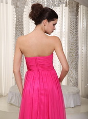 Hot Pink Designer One Shoulder Sexy Evening Dress Customized Night Club