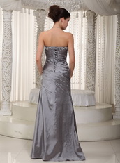 Gray Sweetheart Floor-length Prom Dress Taffeta Cheap Price Night Club